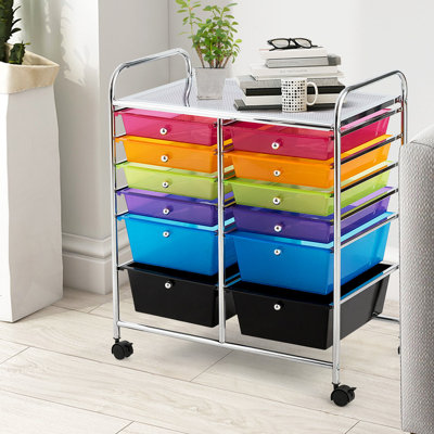 Commode de rangement roulante 12 tiroirs Perao