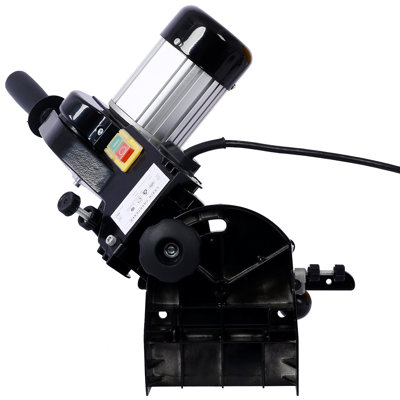 Affûteuse de chaîne de tronçonneuse 120 volts, meuleuse d'établi en acier noir, monobloc, multi-angle réglable, universelle, compatible avec la plupart des chaînes de tronçonneuse