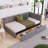 Upholstered Daybed with 2 Storage Drawers Twin Size Sofa Bed Frame No Box Spring Needed, Linen Fabric-1444304690