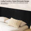 Tête de lit très grande de 80,2 po en bois - aspect décoratif moderne, panneau à oreilles cannelé mural, style à oreilles, design de couleur chêne noir, texture de surface réelle élégante, 3D contemporain-1170994873-1170994875