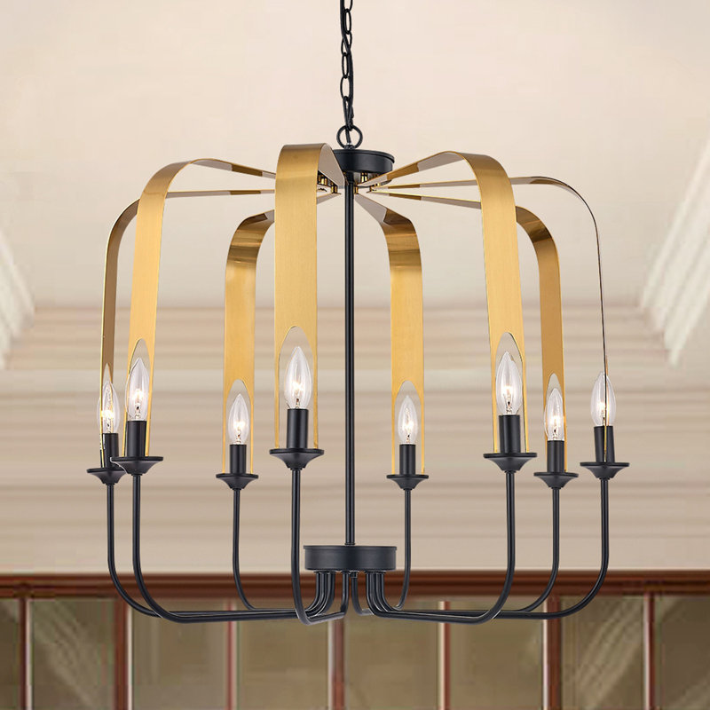 8 - Light Dimmable Wagon Wheel Chandelier