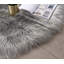 Tapis gris à poils longs fabriqué à la main Gennine-2140435633