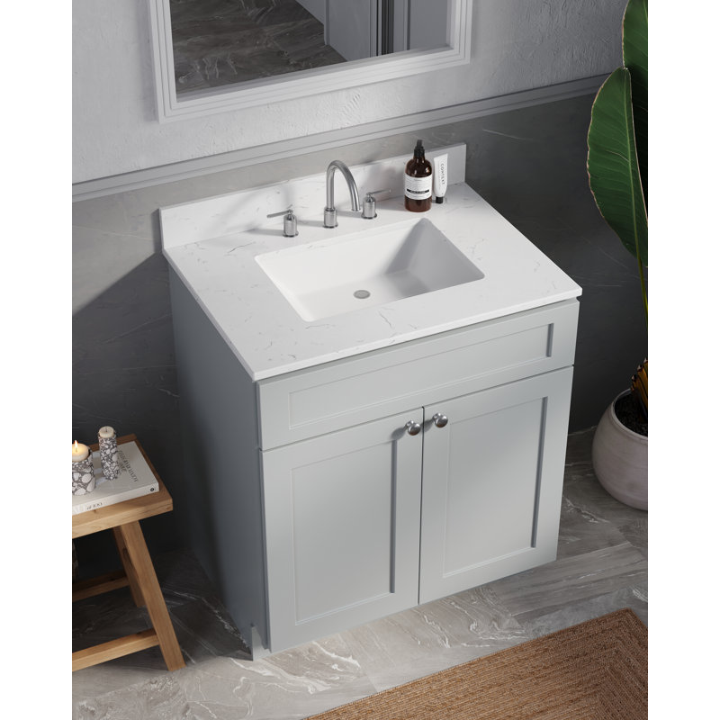 Ensemble de meuble-lavabo simple 30 po Chrisna, Gris