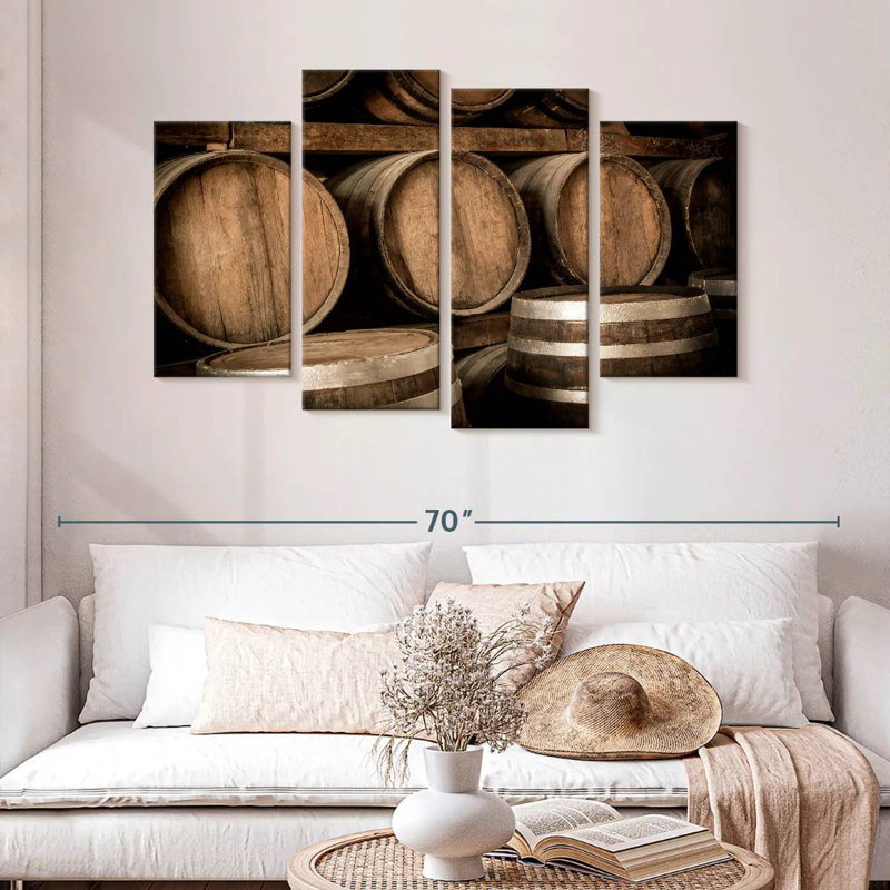 Yarlin Stacked Aged Wine Barrels, 32" H x 52" W