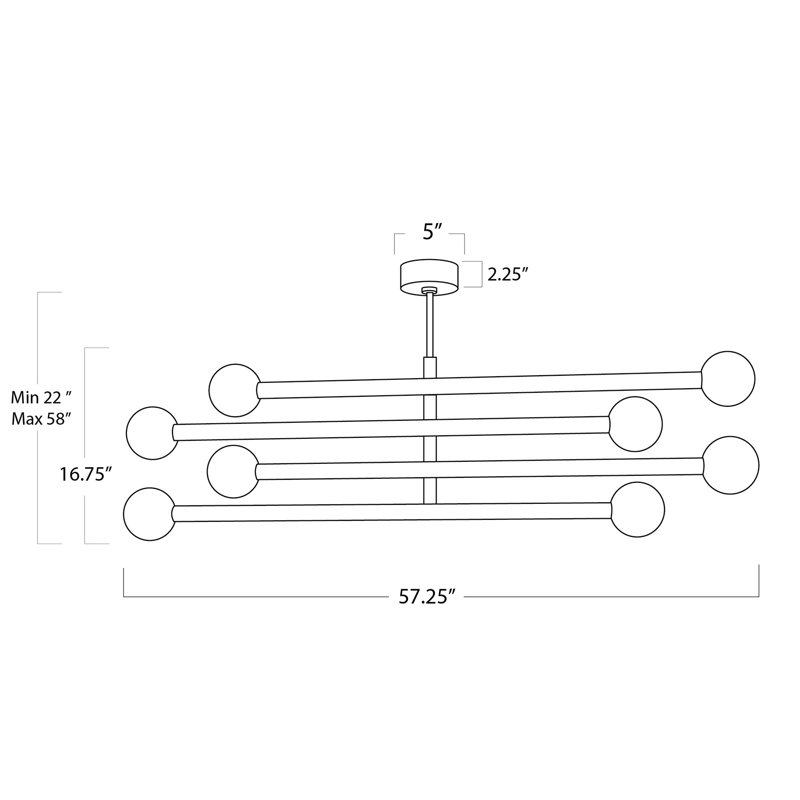 Beaubien Chandelier, Polished Nickel
