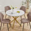 Adorna Round Solid Wood Top Metal Base Dining Table-510901474