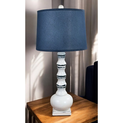 FARMHOUSE/NAVY BAMBOO TABLE LAMP