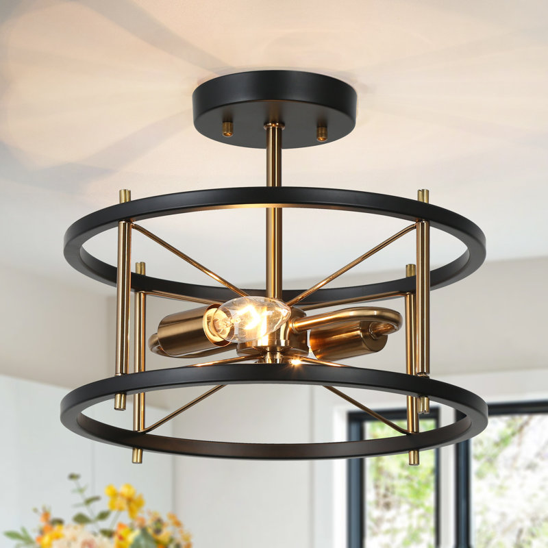 Chrisse 2 - Light 11.8" Cage Semi Flush Mount