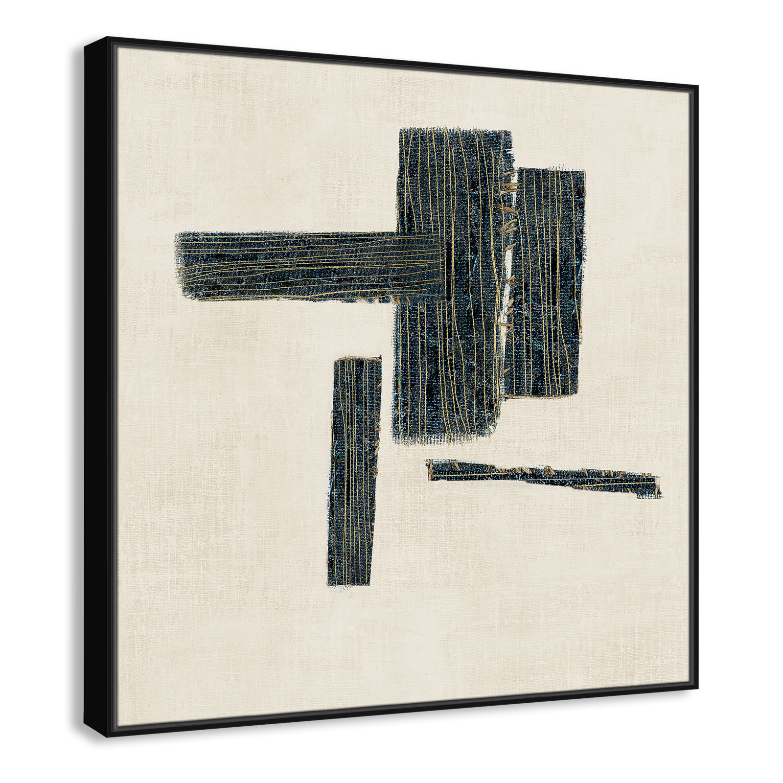 Stiched II Print by , 41.5" H x 41.5" W, Black