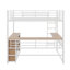 Lit mezzanine double en métal avec tablettes et bureau-720224625