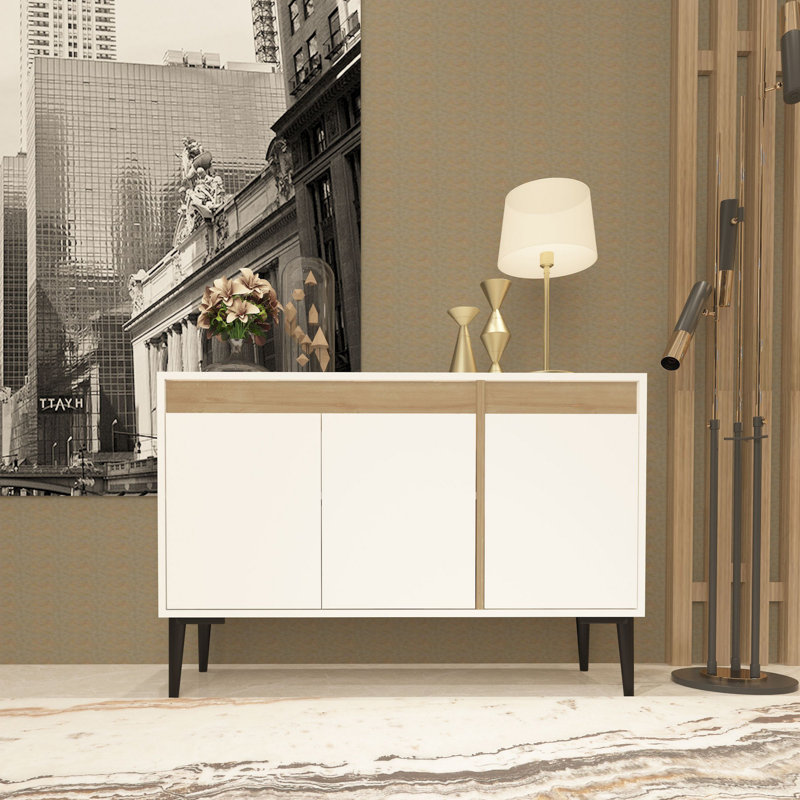 Olivia 75cm Console Table, White Sapphire/Oak