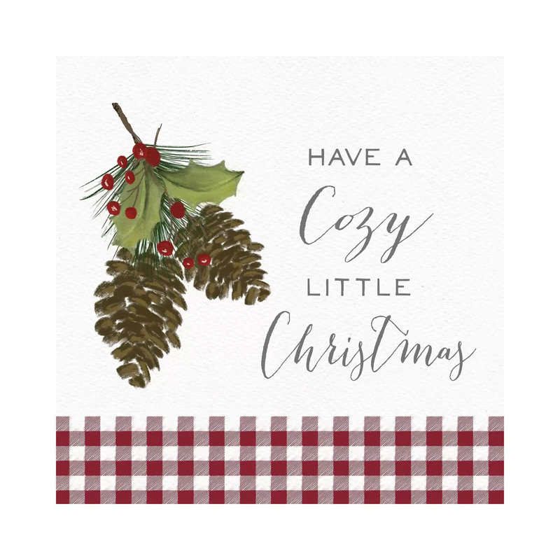 Cozy Christmas Gingham I by Hartworks - Wrapped Canvas Print, 66.04 cm H x 66.04 cm W x 1.91 cm D