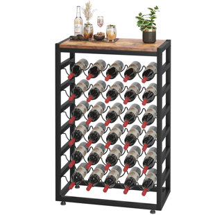 Floor Wine Bottle Rack Rustic Brown
