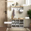 Ensemble de banc à chaussures 2 en 1, support à chaussures 9 paires avec portemanteau, entrée moderne, couloir, vestibule, rangement pour la chambre à coucher