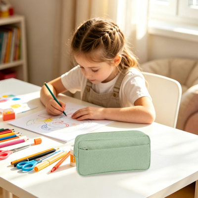 mesh pouch Large Capacity Pencil Case Waterproof Wear Resistants Oxfords Fabric Stationery Pouch Organizer Bag For School Office Travel