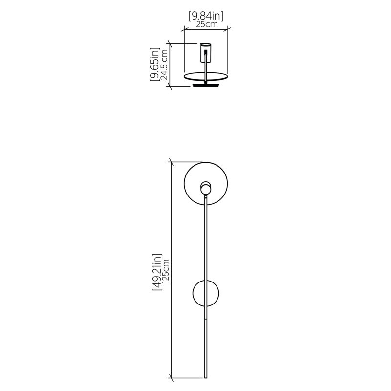 Dot 1 - Light Armed Sconce, Teak