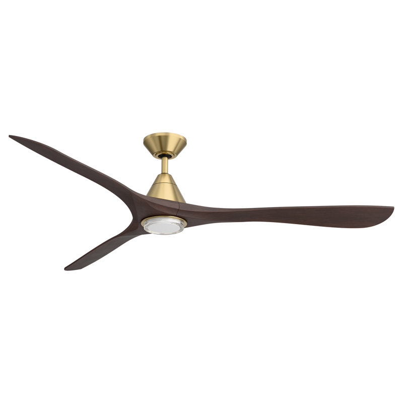 Carve 3 Natural Wood Blade Smart Ceiling Fan With Remote Control Included, Works With Alexa and iOS or Android App, 72"
