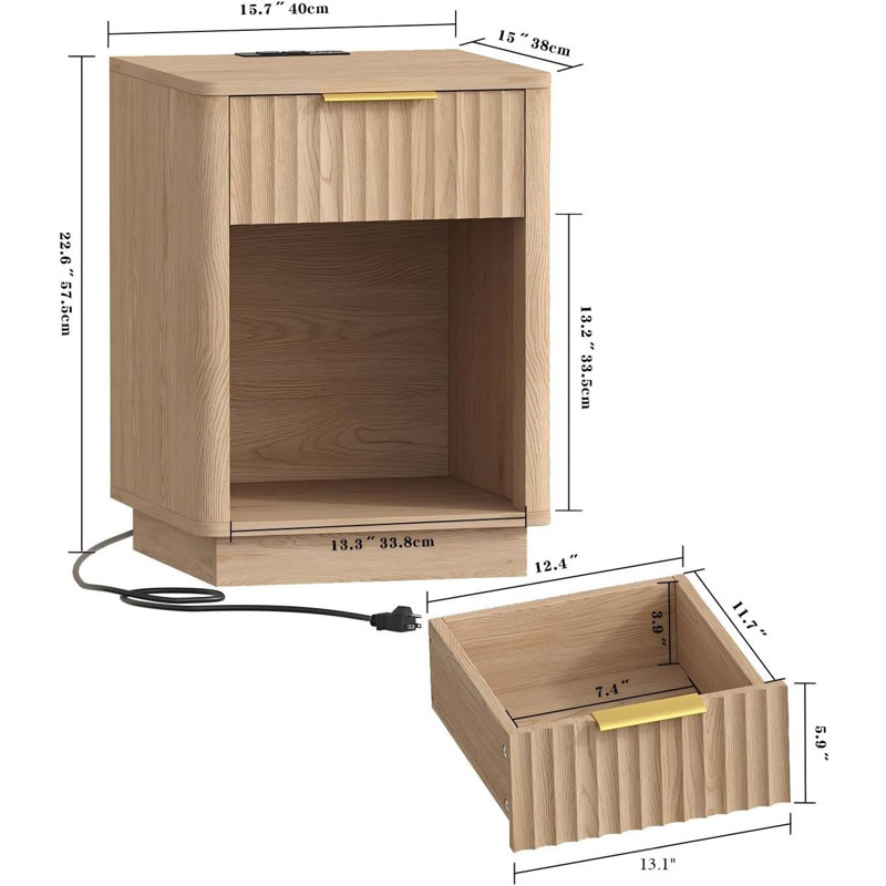 Groove Bedside Table