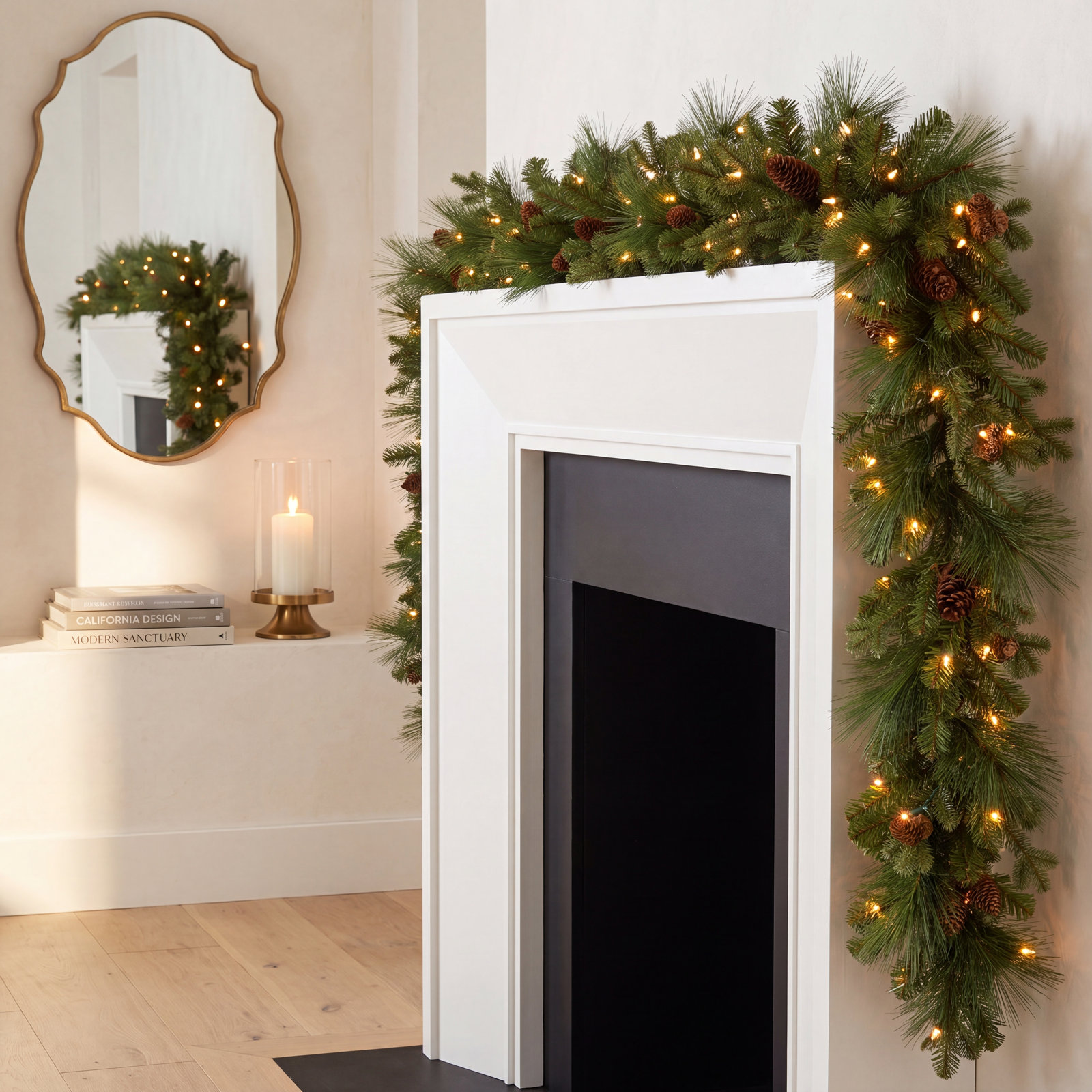 108" Pre-Lit Spruce Christmas Garland