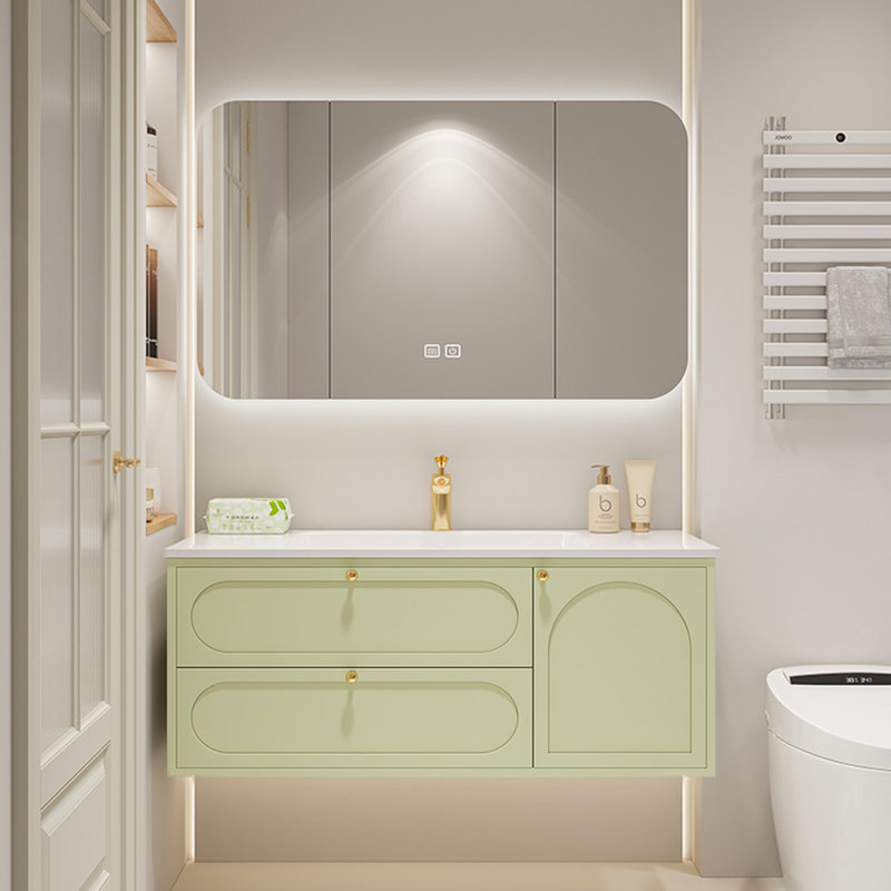 Armoire de salle de bain luxueuse de style français, Vert clair