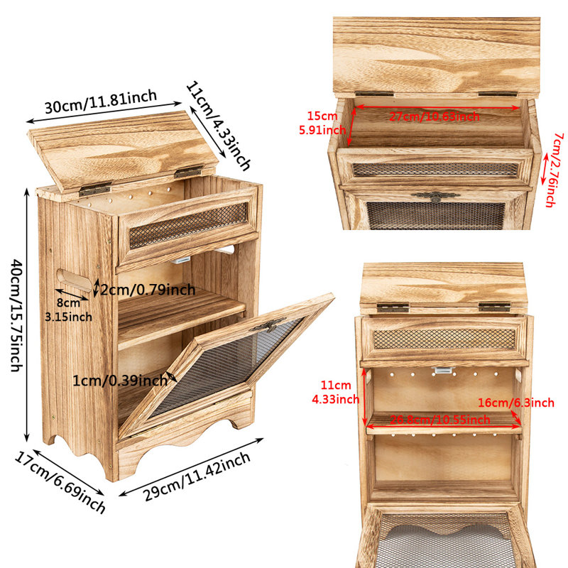 Armoire à légumes en bois, support de rangement pour pommes de terre et oignons, organisateur de comptoir de cuisine