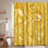 En Marbled Abstract Marble Art Gold Shower Curtain with 12 Hooks