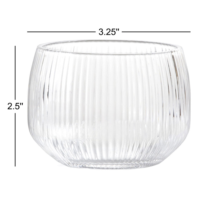 Fortessa Estiva Glass, 17.5 Ounce Tall Tumbler (Set of 4), Textured Clear, 9.5 fl oz, Textured Clear