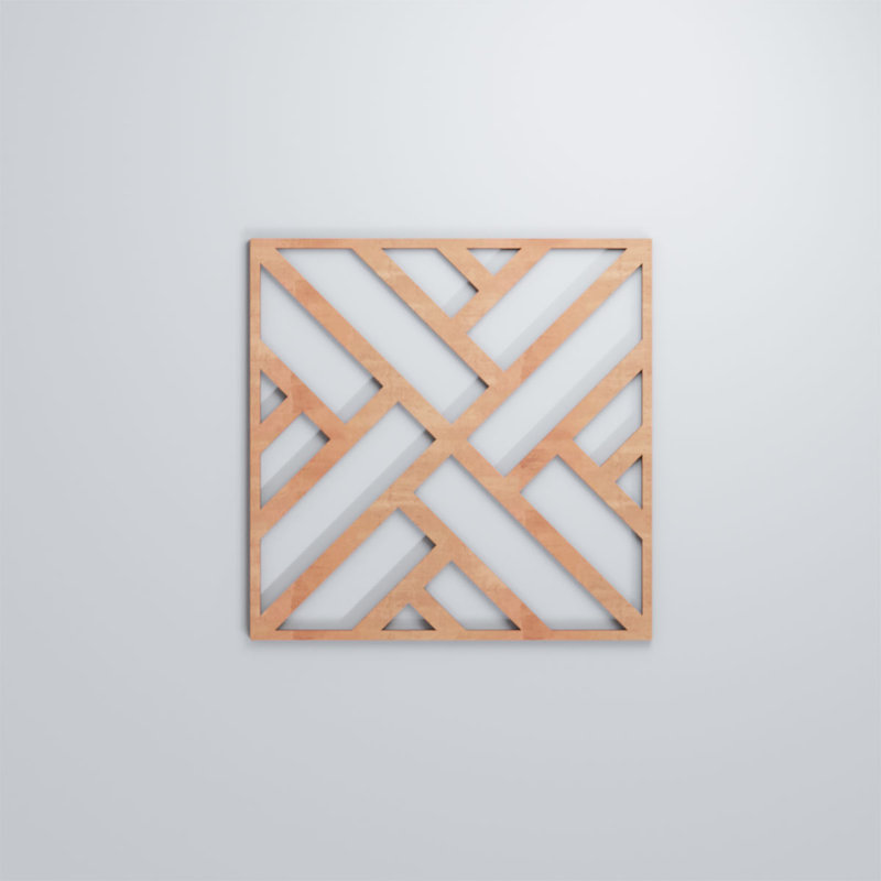 Panneaux muraux décoratifs en bois Killeen, Cerise, H 11 3/8 po x l 11 3/8 po x P 1/4 po