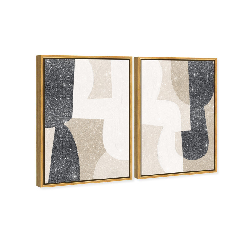 El Modernista Set Set by Oliver Gal, 11"H x 16"W, Gold Floater Frame