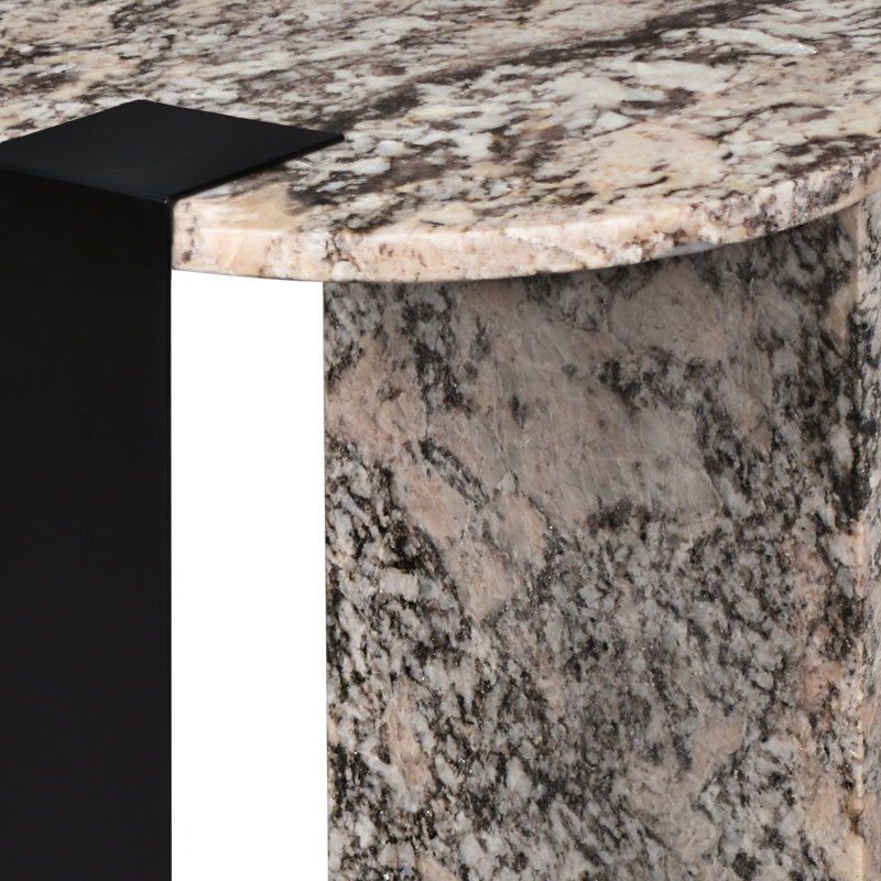 Devarsh 20.66" Contemporary Natural Marble/Metal Handmade Round End Table