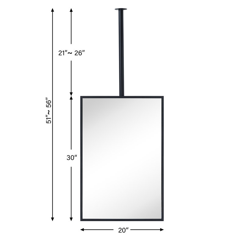 Seren 30'' H X 20'' W Ceiling Mount Rectangle Metal Wall Mirror
