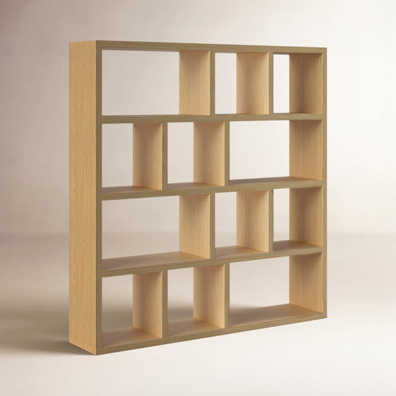 Bibliothèque en bois manufacturé Stetson, Chêne, (4 tablettes) H 63 po x l 59 po x P 13 po