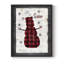 «Chequered Snowman I», reproduction encadrée - bois massif-893039365-893039366