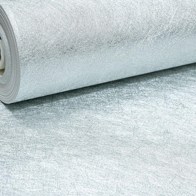 Cheniqua Silver Textured Metalic Vinyl Wallpaper 10m x 53cm Matte Roll