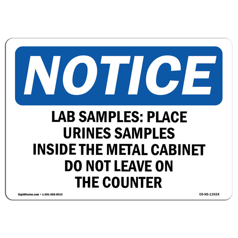 «Osha Remarque Lab Samples Place Urine Samples intérieur»