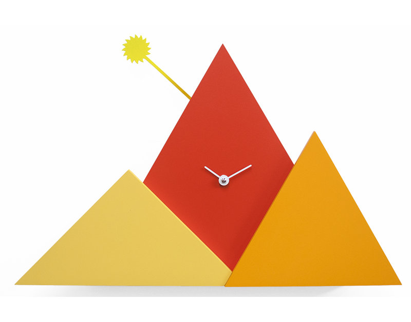 Ricardo Wood Wall Clock, Orange / Red