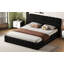 Très grand lit plateforme tapissier, noir-861922306