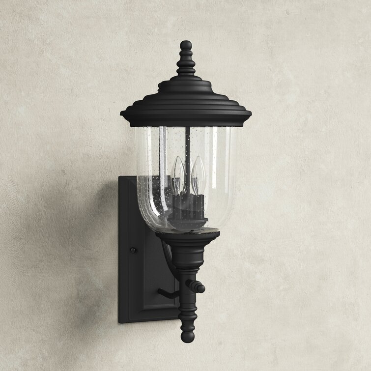 Dannon 3 - Bulb 22.36" H Seeded Glass Outdoor Wall Lantern