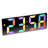 Digital Tabletop Alarm Clock, White with Coloured Display, 6.25" x 2.25"