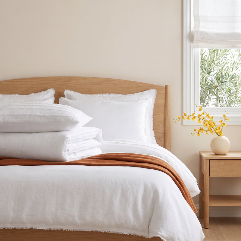 Keed Naveen 3 Piece Duvet Cover Set, White, King Duvet Cover + 2 King Shams