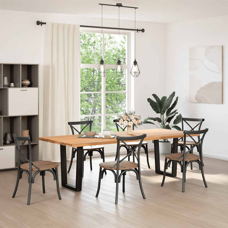 Dining Table Legs V-Shape 2 Pcs Steel, Black, 73.3cm H x 70cm W
