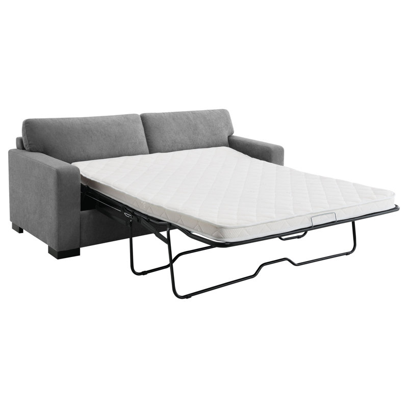 Vicente Grey Upholstered Sofa Sleeper With Queen Mattress