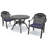 Round Outdoor Dining Set for 2 People, Blue Cushions-1570413639-1570413638