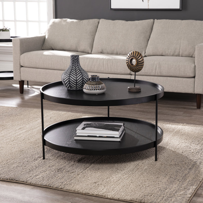 Table basse avec rangement Amahya, Noir, noir, noir, noir