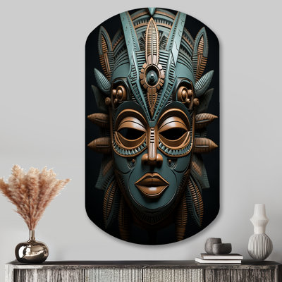 African Tribal Dogon Mask - African Tribal Cylinder Shape Assymterical Metal Wall Art