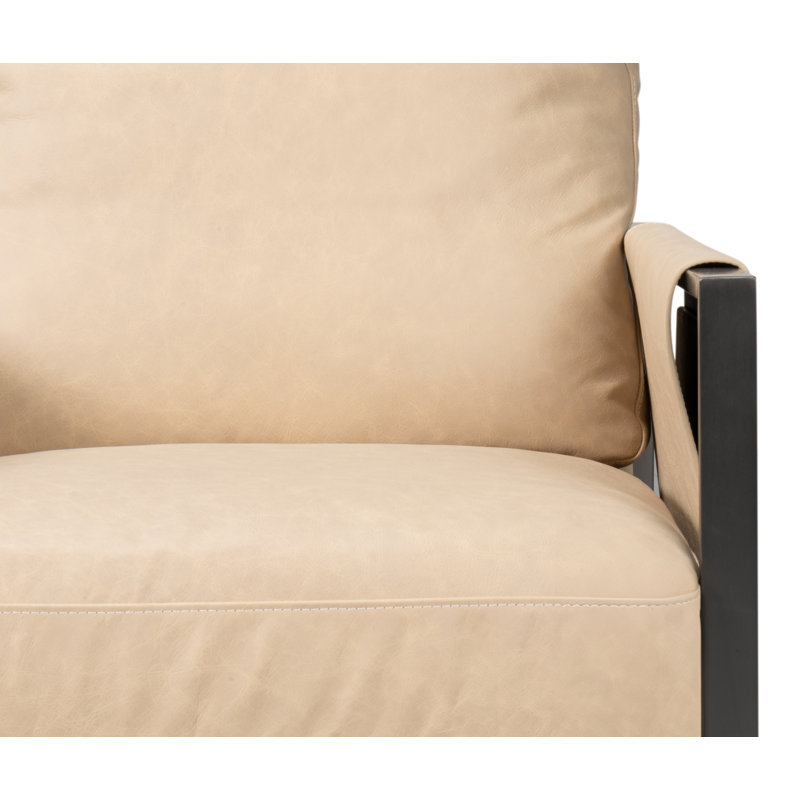 Fauteuil Edmonds, Cuir beige