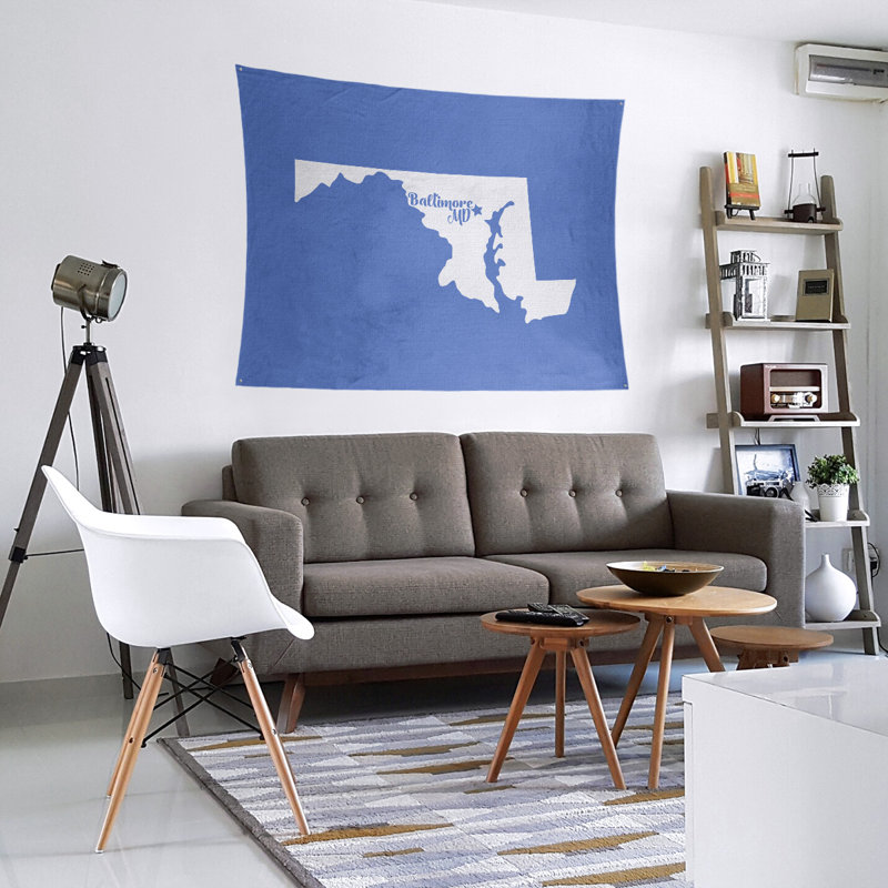Tapisserie de Baltimore, Maryland, H 88 po x l 104 po, Bleu