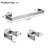 4 Piece Wall Mounted Bathroom Hardware Set in Brushed Nickel Stainless Steel with Towel Bar, Paper Holder and Robe Hook