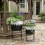 Pot à fleurs d'extérieur moderne avec supports en métal pour décoration intérieure - Pots de fleurs d'intérieur modernes pour le salon ou le patio - Noir et blanc-803281081