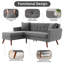 Canapé modulaire rembourré 80 po Jadier-306849853
